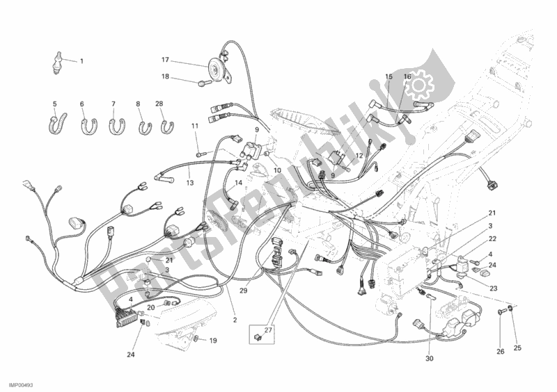 All parts for the Wiring Harness of the Ducati Multistrada 1100 S USA 2008